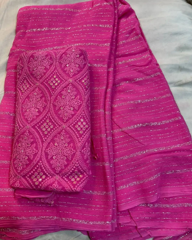 Georgette with golden lurex