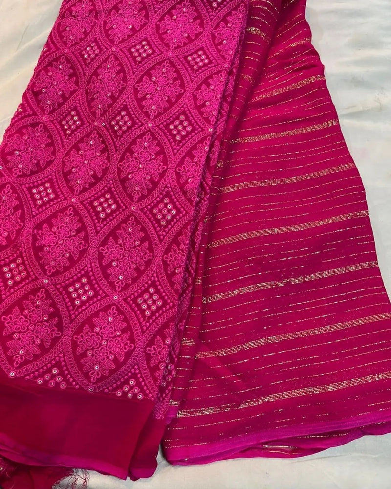 Georgette with golden lurex