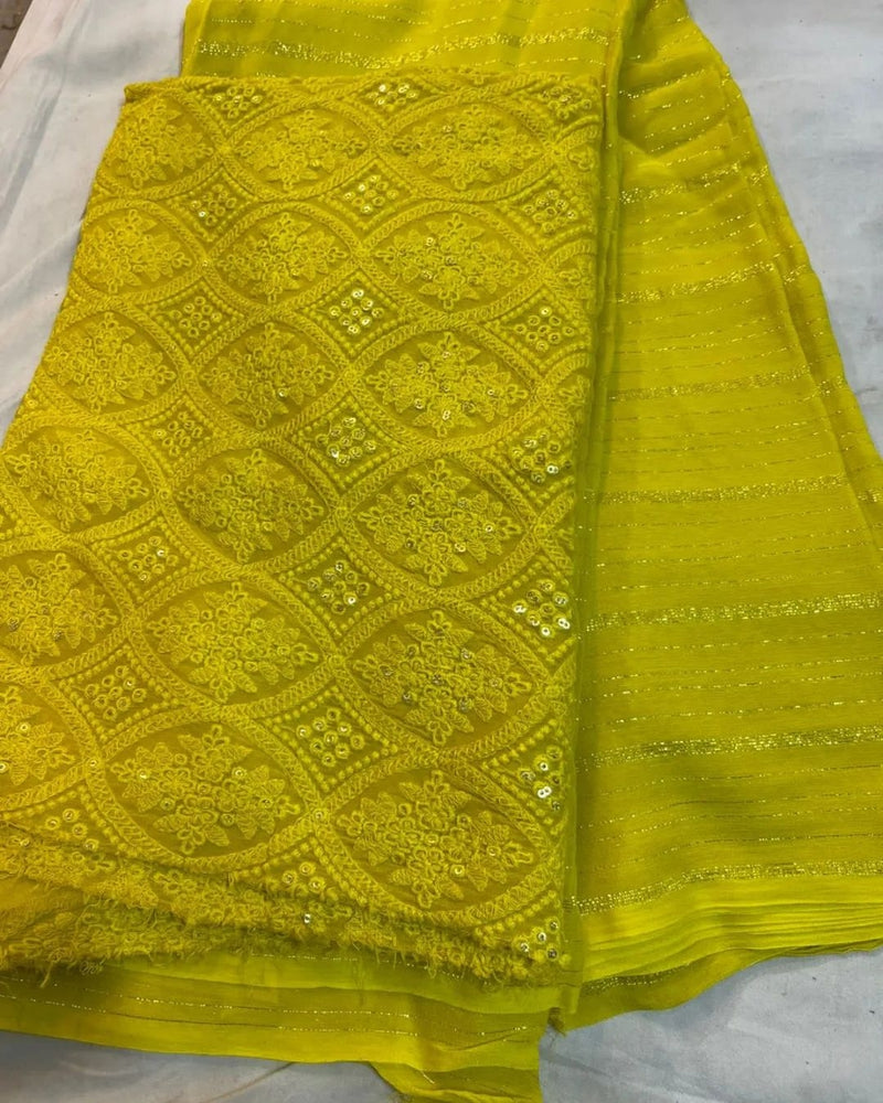 Georgette with golden lurex