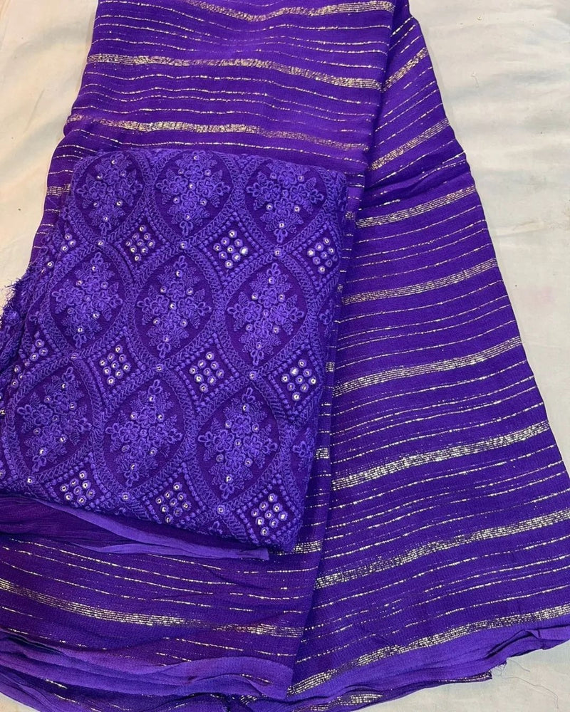 Georgette with golden lurex